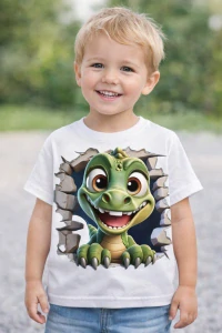 🦖 Dětské tričko Veselý dinosaurus 3D