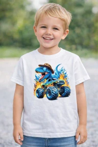 🦖🚙Dětské tričko Dino Monster Truck